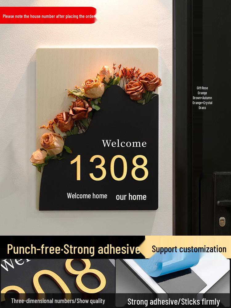 DIY House Number Plate - Stylish Entrance Decor for Homes and Hotels