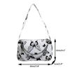Borsa a tracolla con cerniera alla moda, mini borsa a tracolla con motivo a farfalla, piccola borsa elegante con decorazione a catena