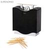Weightlifting Posture Hercules Toothpicks Dispenser Semi-automatic Plastic Toothpick Holder Black Toothpick Box Dining Table