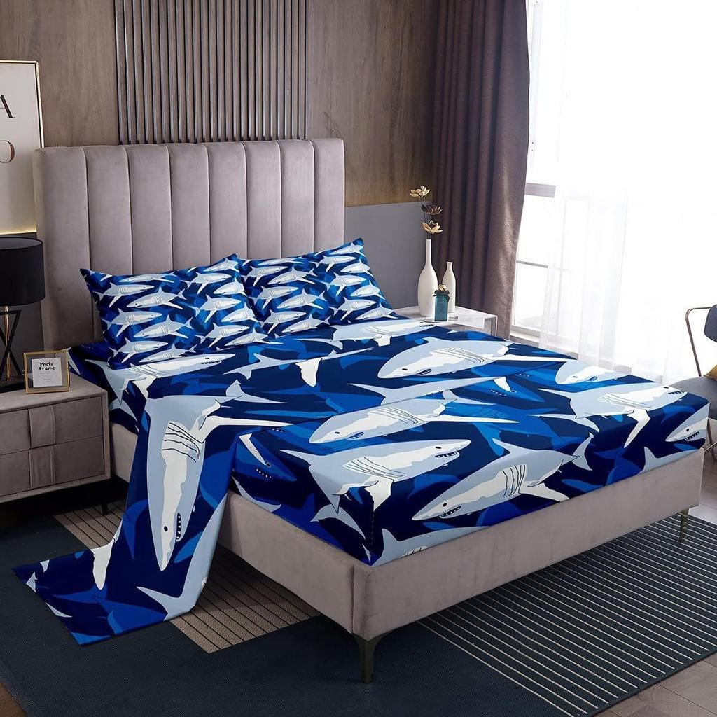 Cartoon Animal Dog Pattern Bed Hat Four-Piece Bedding Set Bedroom Dormitory Bedding Decoration