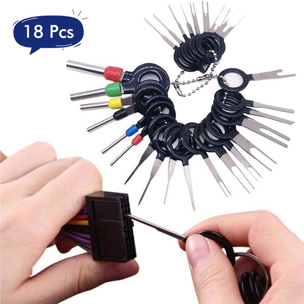 18 Pieces Car Terminal Ejector Removal Repair Tools Wiring Crimp Connector Stainless Steel Release Pullers