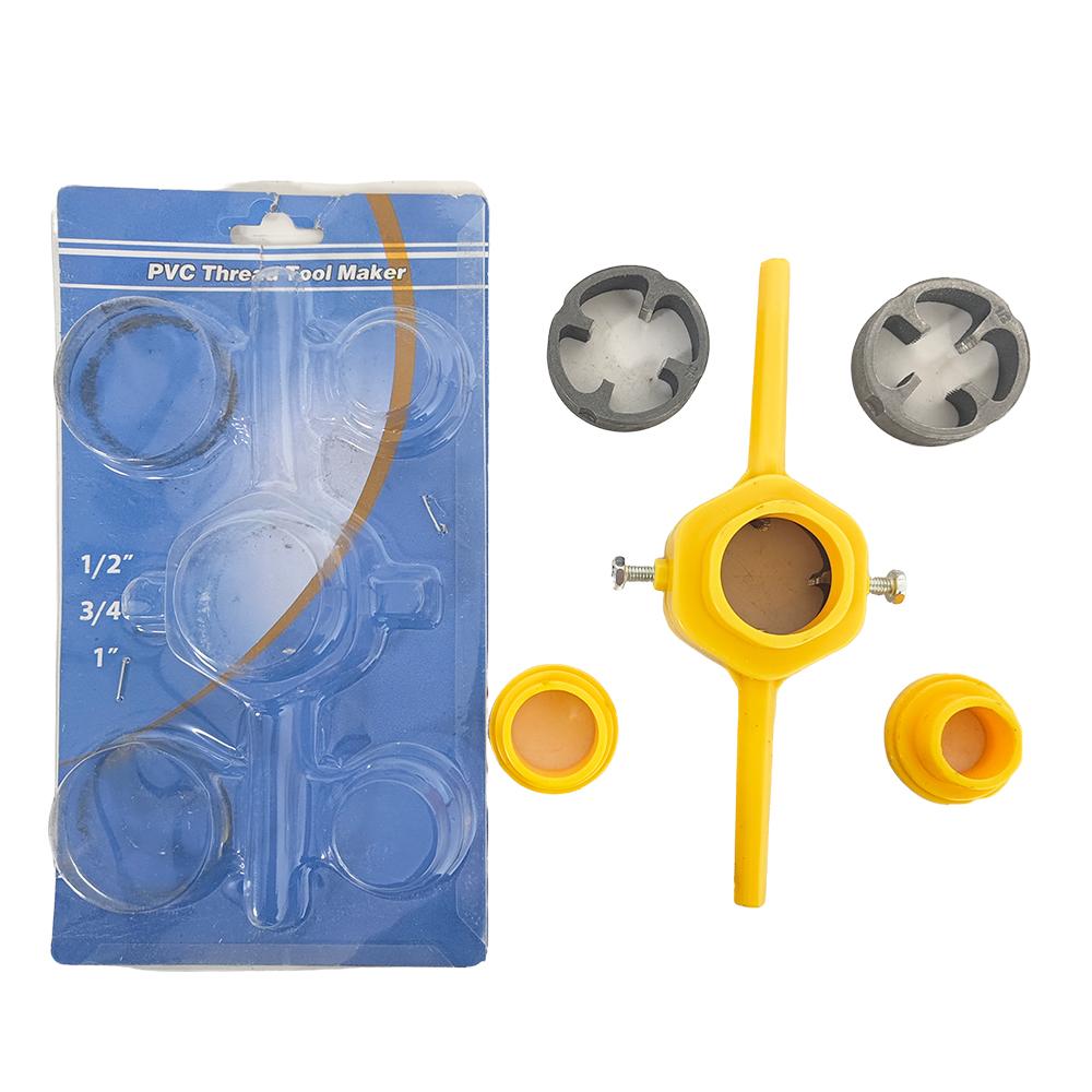 Professional PVC Pipe Threading Tool 6Pcs Manual Die Set Plumbing Kit Iron