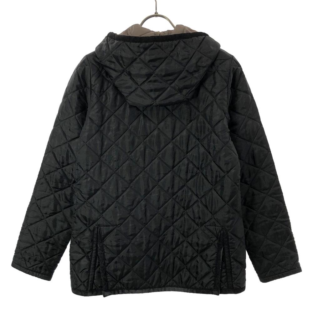 LAVENHAM Made In England Quilted Jacket 38 Black Cotton Filling Women Used