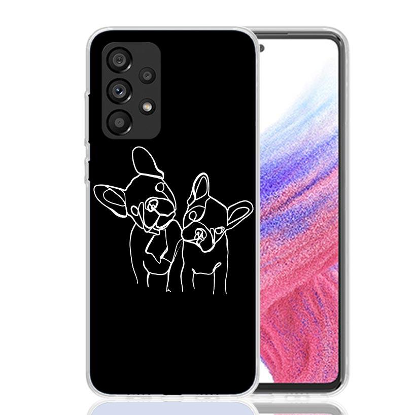 French Bulldog Black White Phone Case For Samsung Galaxy A13 A14 A15 A16 A17 A53 A54 A55 A56 A33 A34 A35 A36 A23 A24 A25 A26 A05