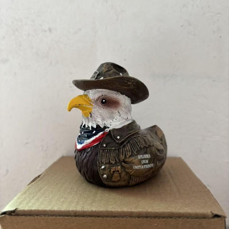 Resin Duck Figurine Decorative Statue Home Desktop Ornament USA 250th Anniversary Edition Creative Gift