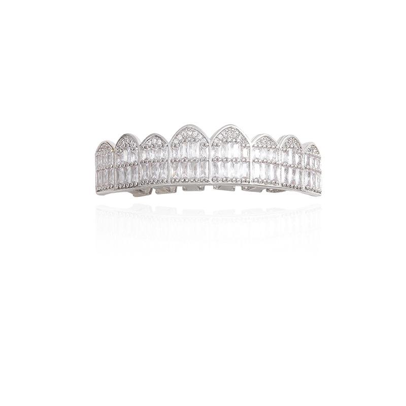 18K Gold-Plated Zircon-Inlaid Vampire Dentures - Hip-Hop Jewelry Accessory