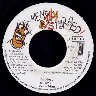 7inch Record BEENIE MAN - Roll Deep NONE Mentally Distur 2000 Jamaica Reggae, Ska & Dub Used