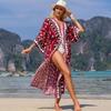 Copricostume da Spiaggia Europeo e Americano 2022: Cardigan a Raggi UV in Viscosa Stampata per Vacanze, Maglietta Protettiva Solare per Bikini da Donna