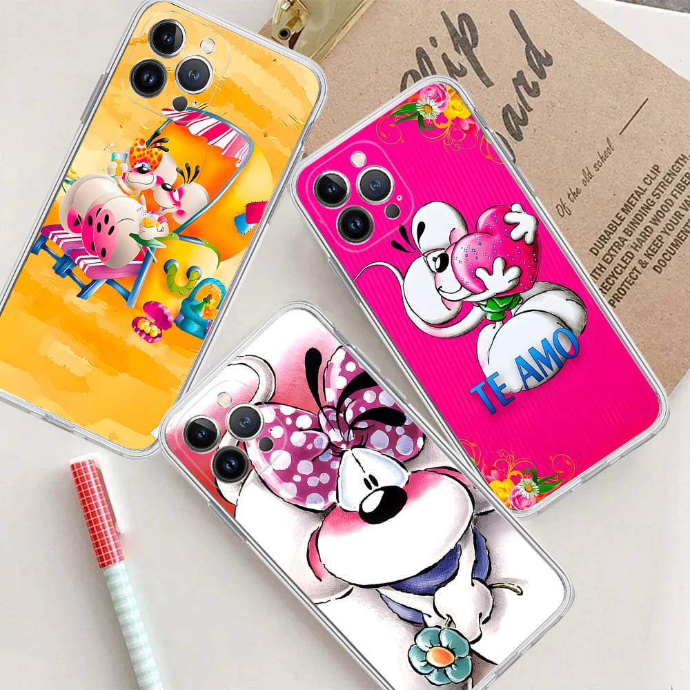 Cartoon D-Diddl Transparent Phone Case for iPhone 17 Air 16 Pro Max 15 14 13 12 11Plus Shockproof Cover