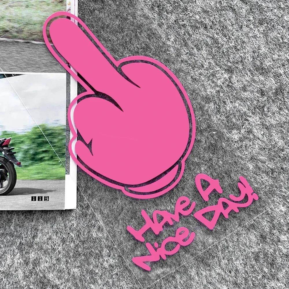 Middle Finger Refletor Moto Stickers Motorcycle Accessories Decals for Honda PCX125 Yamaha R1 Kawasaki z900 'HAVe A Nice DAY ! '