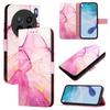For vivo X200s 5G Case with Strap Marble Pattern Leather Phone Cover Card Holder