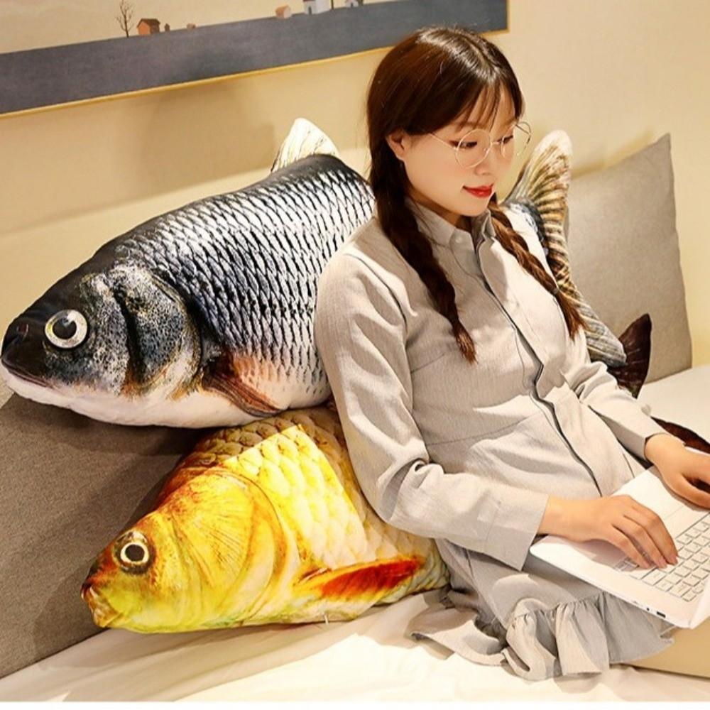 Simulation Fish Stuffed Animal Carp 3D Simulation Fish Plush Doll Fish Plush Toy Pet Cat Favor