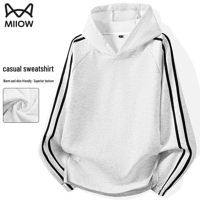 MiiOW Men s Casual Fleece-lined Hooded Sweatshirt L