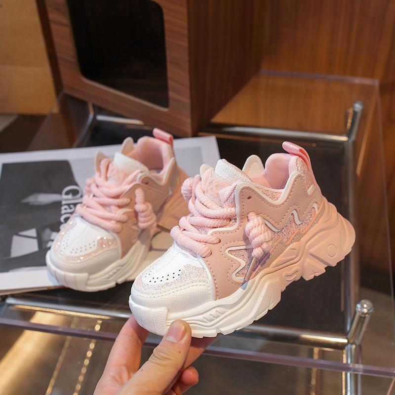 Spring and Summer Girls' Medium and Large Children's Shoes, Children's Shoes, Girls' Lightweight Breathable Sports Shoes