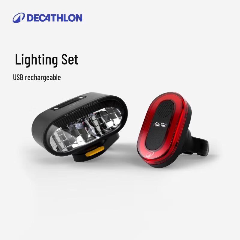 Decathlon USB Rechargeable Bicycle Light Set One Size