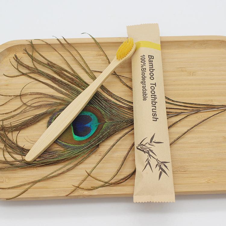 Bamboo Toothbrush Natual Color Individual Package Multiple Color Bristles High Quality Dental Clinic Eco Friendly Material