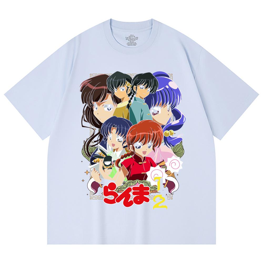 230 Gsm 100% Cotton Ranma 12 V6 Print Unisex Heavy Cotton T Shirt