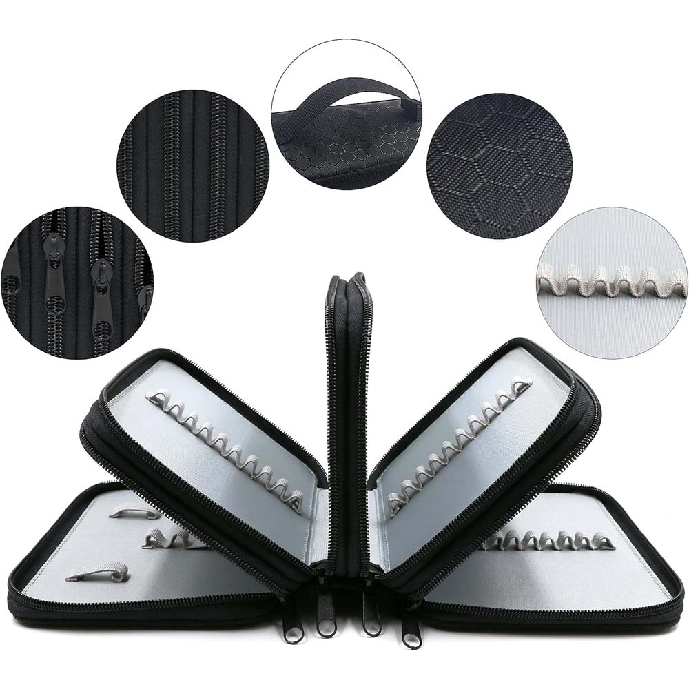 1PC New 72-hole Stationery Storage Bag, Convenient Oxford Cloth Multi-layer Zipper Pencil Bag, Suitable for a Variety of Pencils