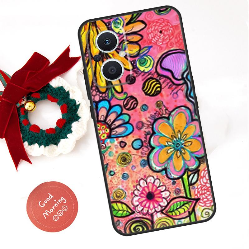 70s Hippie  Psychedelic Flowers Funda For OPPO Reno 14F 14 13 12 11 10 Pro 11F 12F 13F 7 8 Lite OPPO Find X8 X5 X9 Pro Case