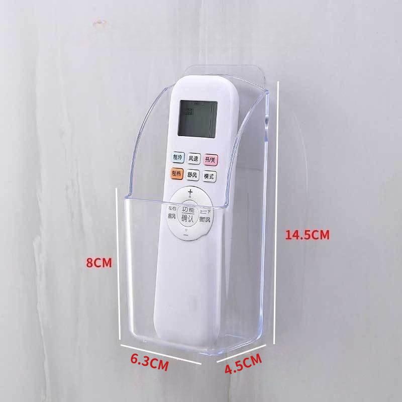 658E52 Einfacher und großzügiger Acryl-TV-Fernbedienungshalter 1/4 Gehäuse Wandmontage Aufbewahrungsbox für Mobiltelefon und Fernbedienung