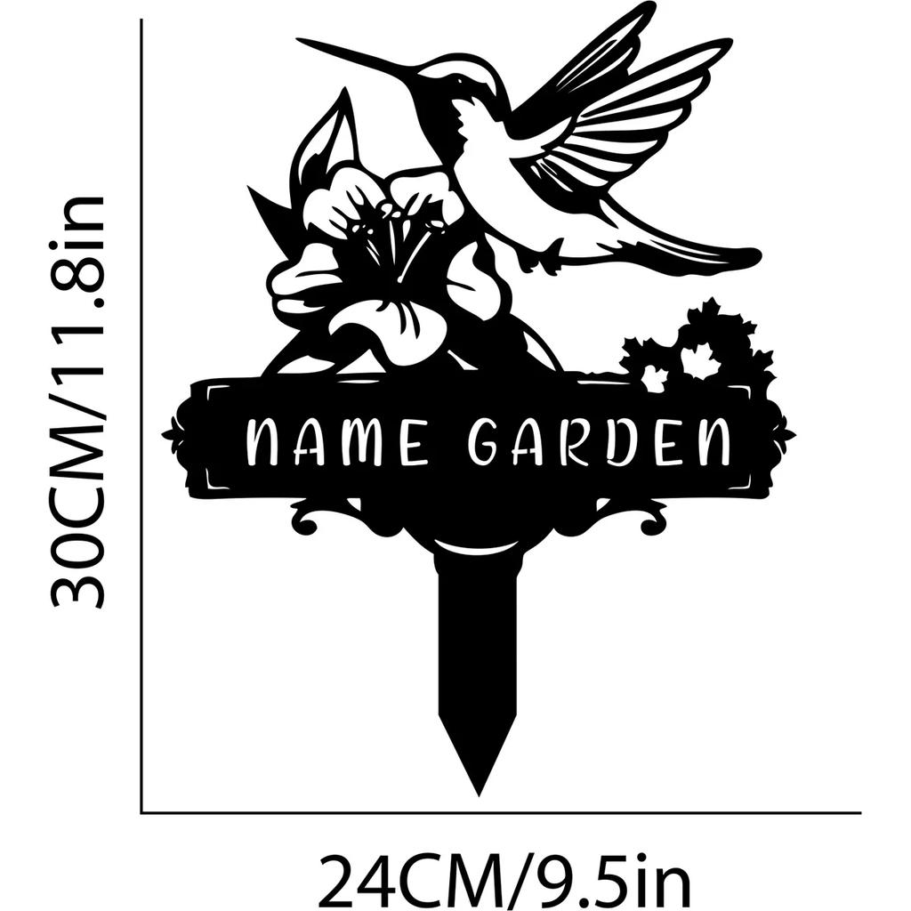 Custom Metal Bird Garden Stake, Outdoor Yard Art Decor, Personalized Gardener Gift, Weatherproof Garden Ornament