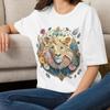 Floral Lion T-Shirt | Boho Mandala Lion Tee Animal Medallion Tee Shirt Gift for Her Mom Grandma Family Friend Sister Crew Team Party Aunt
