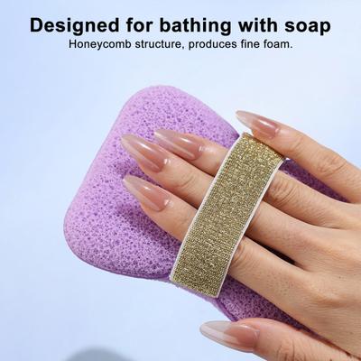 1/2 Pezzi Spugna da Bagno Sacchetti Salva Sapone Schiuma Ricca Pelle Morbida Spugna a Texture Delicata Effetto Schiumogeno Spugna