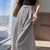 2025 Women's Ice Silk Striped High-Waisted Wide-Leg Pants for Summer