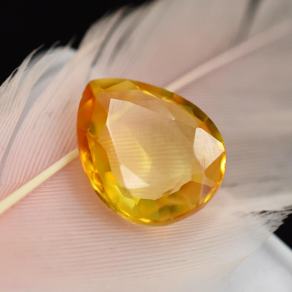 4.80 Ct NATURAL Yellow Sapphire Pendant Size Certified Pear Cut Loose Gemstone