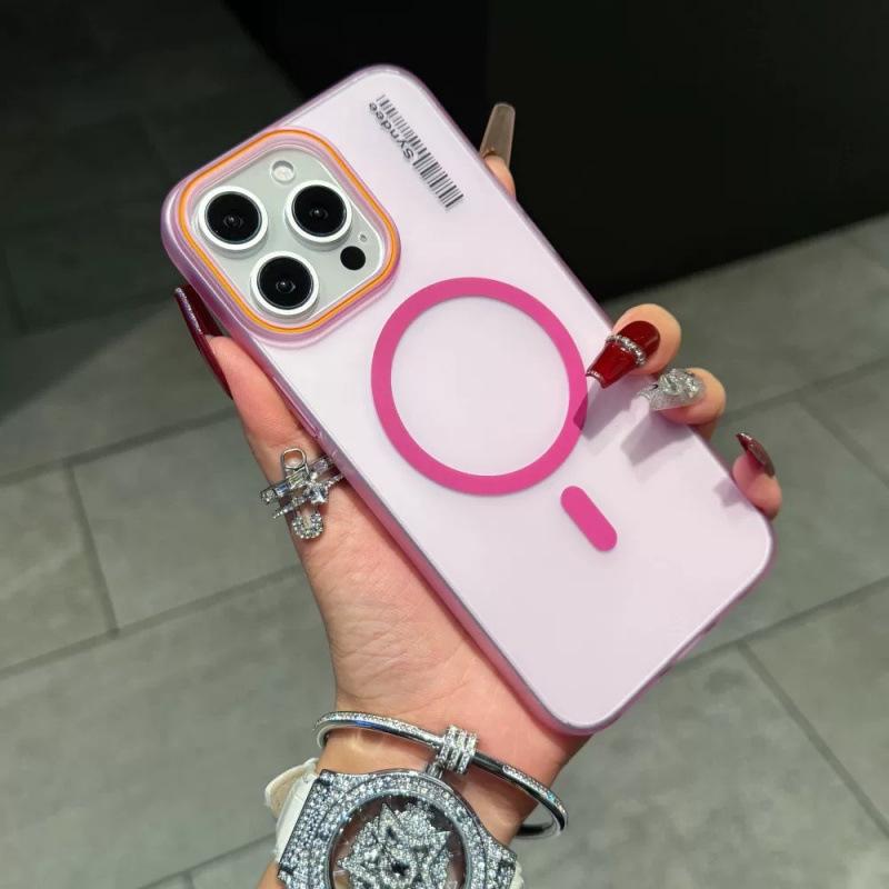 iPhone16Promax soft sand skin matte semi-transparent mobile phone case, suitable for Apple 15 magnetic suction 14 simple PC case