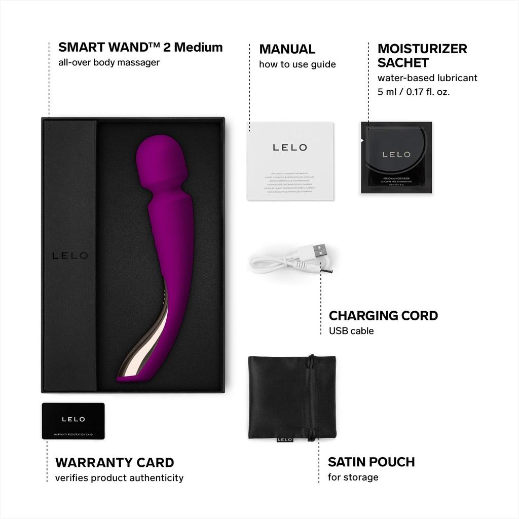 LELO SMART WAND 2 Personal Wand Vibrator Electric massager that relieves muscle and body tension Adult goods for women Popular body adult toy