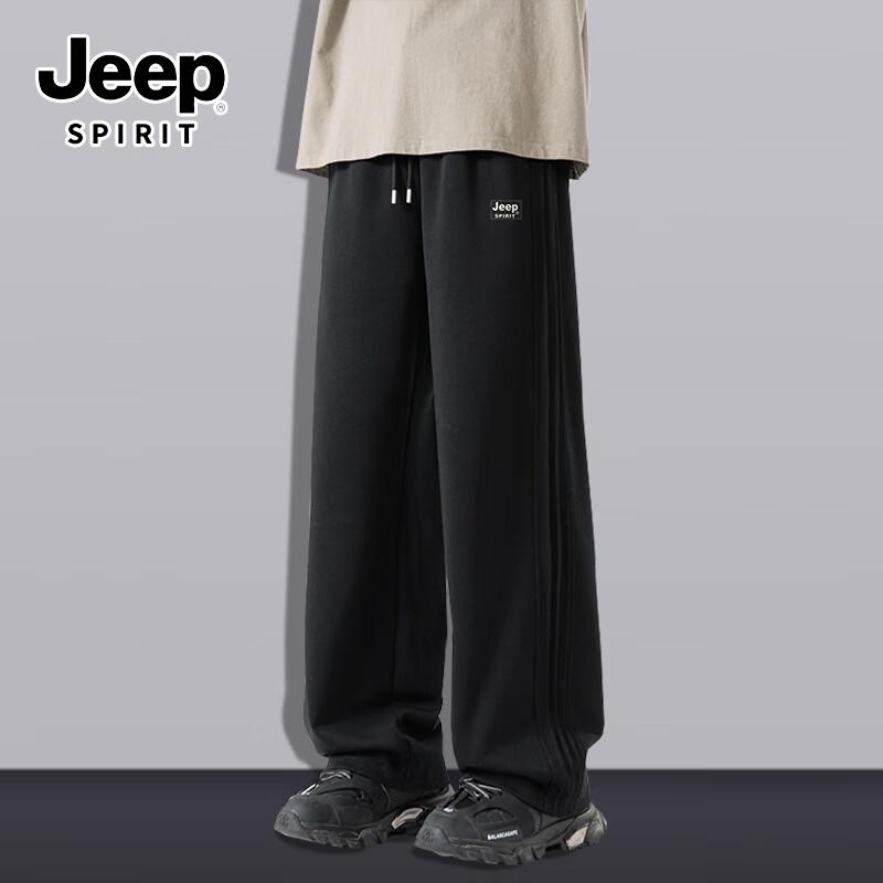 JEEP SPIRIT Men's American Style Pleated Loose Straight Leg Casual Pants