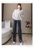 Autumn/Winter High-Waisted Velvet Wide-Leg Maternity Pants - Trendy Loose Fit for Expecting Moms