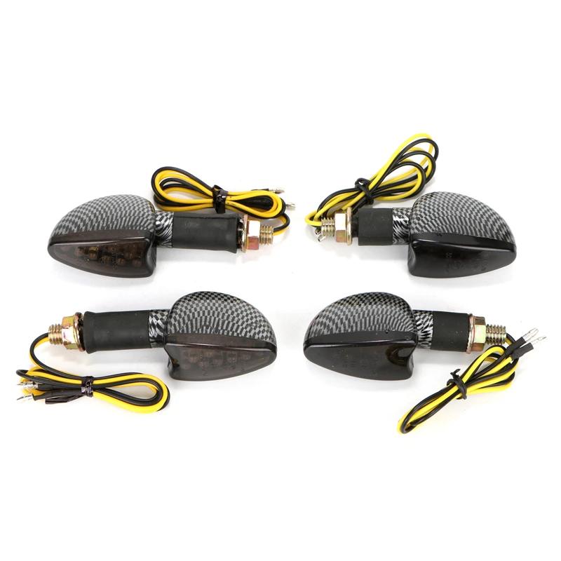 4 Pcs Universal Motorcycle Turn Signals Light Taillight Flexible 12LED Indicators Blinkers Flashers for Honda GROM MSX125 MT-09
