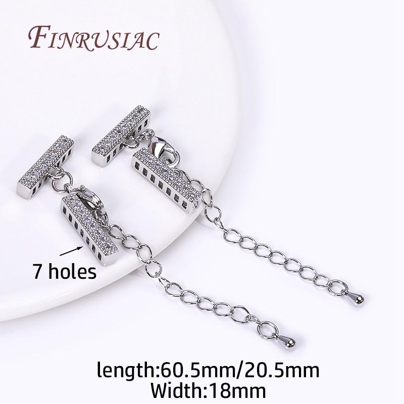 DIY Multi-Strand Beading Jewelry Making Supplies,18K Gold Plated Lobster Clasp Extension Chain With Cuboid Separator Spacer Bars