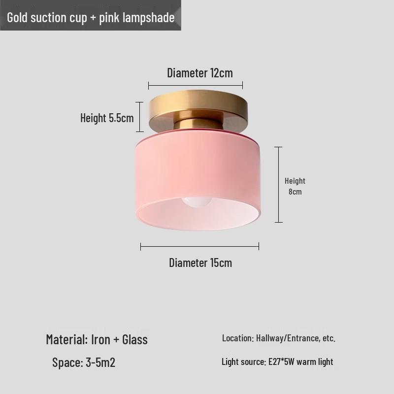 American-Style Stained Glass Ceiling Light for Balcony or Entryway