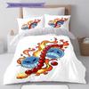 Anime One Piece Pattern Bedding Quilt Set Quilt Cover Pillowcase Home Birthday Gift(1 * Duvet Cover + 2 * Pillowcase, Without Core)