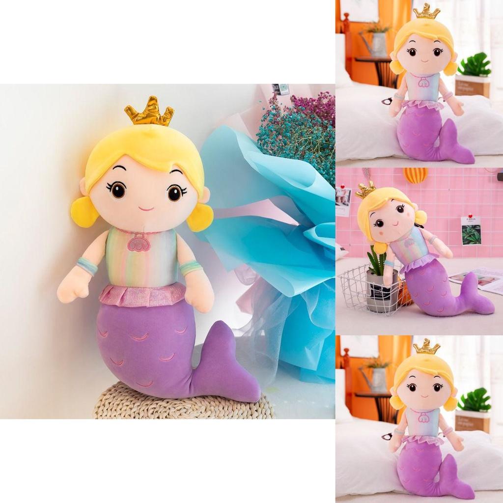 Adorable Crown Mermaid Stuffed Toy Doll Perfect For Kids Birthday Gifts And Playtime