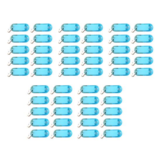 

50Pcs Key Tags with Built-in Blank Label Paper Waterproof Anti-Scratch Protective Cover Color-Coded Office Key Labels синій
