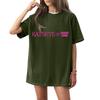 Dam T-shirt med tryck och rund hals och korta ärmar