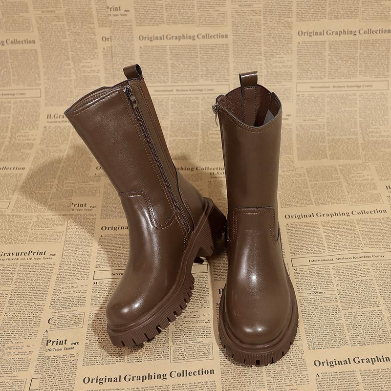 

Коричневые ботинки Мартина Детские популярные европейские маленькие ботинки Челси Осенне-зимние дымчатые ботинки 40 хаки