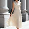 Spring European and American temperament elegant edge vest slim sleeveless V-neck commuter women's clothing
