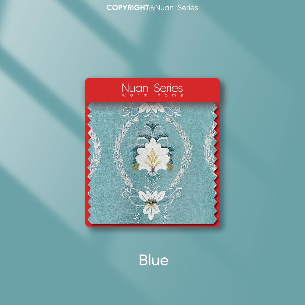 

1 шт. экзотические роскошные полузатемняющие синие вышитые затемняющие шторы для гостиной, спальни, домашнего декора, серия Nuan Blackout-W150cm x L260cm синий