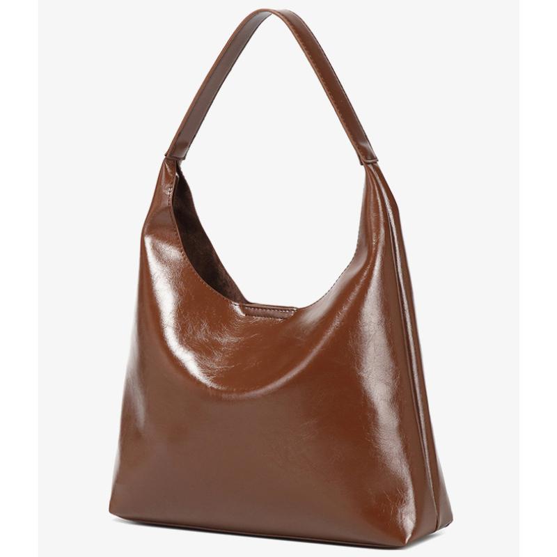 Lazy Style Retro Large-capacity Tote Bag Female Oil Wax Leather All-match Commuter One-shoulder Handbag
