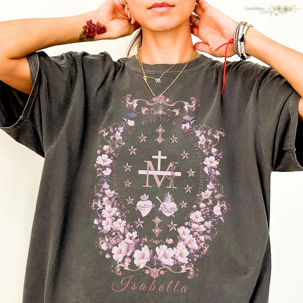 All Saints Day Tee, Catholic Customized Tee, Miraculous Medal Comfort Color T-shirt, Marian Devotion Mother's Day Gift