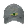Van Gogh Style Sunflower Field Neon Line Art Print Washed Baseball Cap Outdoor For Womens Unisex FeUnisex