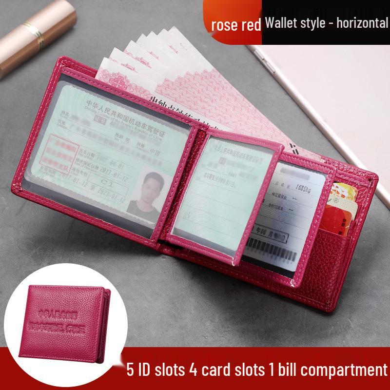 Portofel autentic din piele: Portofel pentru Permis de Conducere, Card Bancar și Card de Autobuz