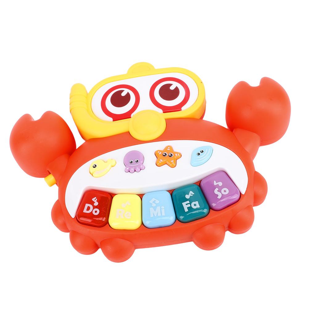 Leuchtendes Baby Klavier Spielzeug Multifunktionales Früherziehungs Krabbenförmiges Säuglingstastaturspielzeug für Baby