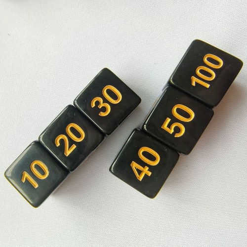 Set of 10 Damage Counters, 6-Sided Dice for Card Games, Dice Card Counters, Compatible with Multiplayer Games and Multiple Cards (10-Pack)