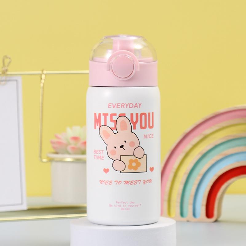 Cartoon Thermos Cup Girls High Appearance Level Stainless Steel Student Children's Water Cup for School Special Cup Men's Water Bottle